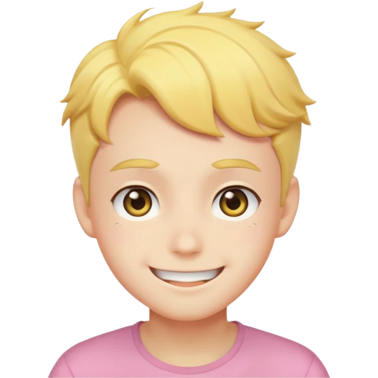 super cute anime pleading eyes classic yellow boy face cheesy smile bigger smile and thicker eyebrows  emoji