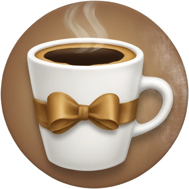Coffee with bow emoji