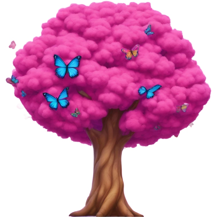Pink Lisa frank tree covered with large butterflies  emoji