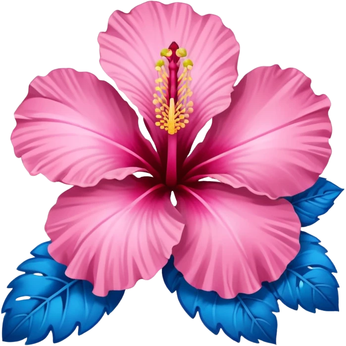 Pink and blue hibiscus  emoji