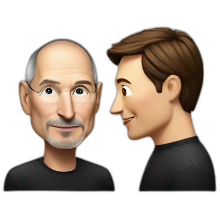 Steve Jobs with elon musk emoji