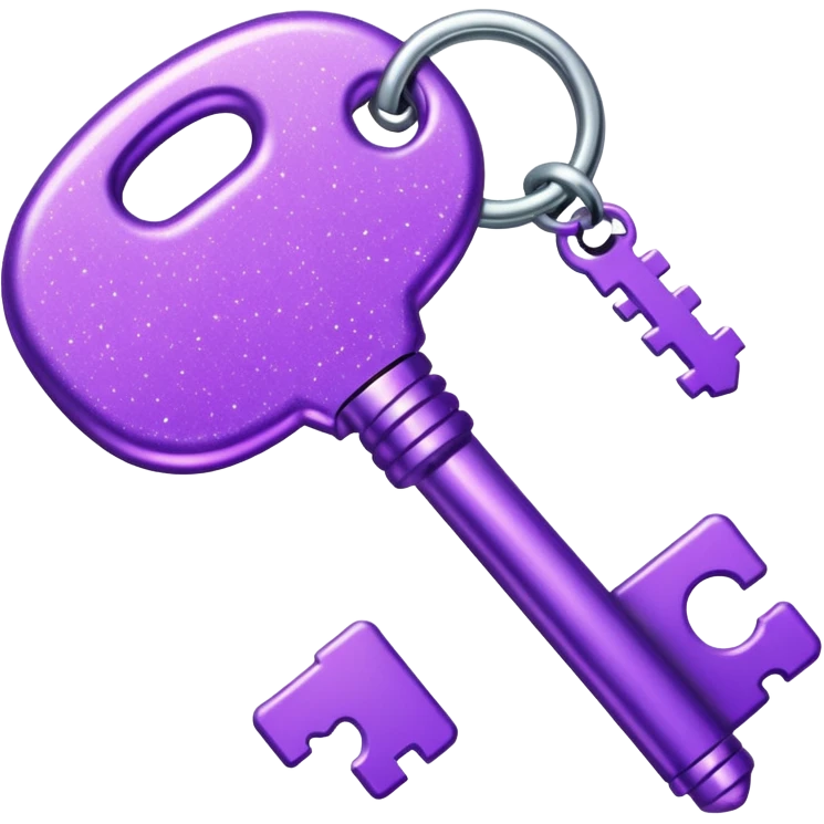 glitter purple key emoji