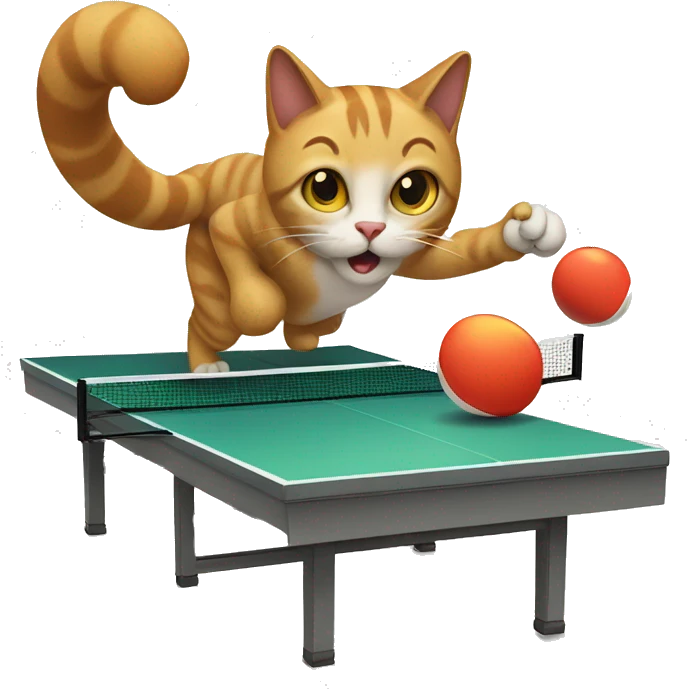 cat playing ping pong emoji