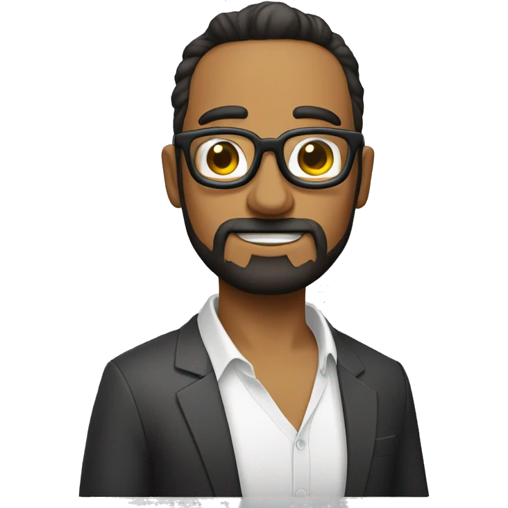 hombre gordo con lentes y barba emoji