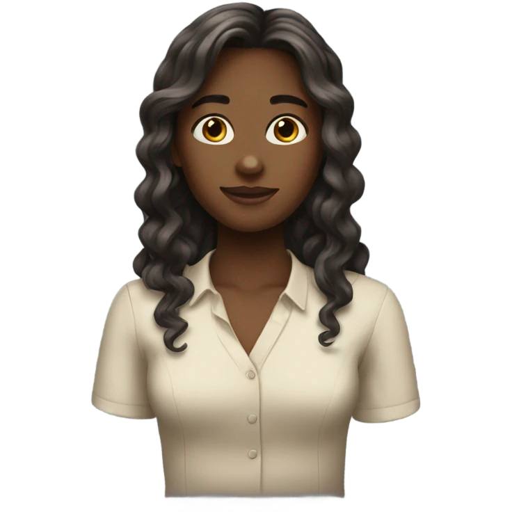 girl with medium long hair kinda wavy  emoji