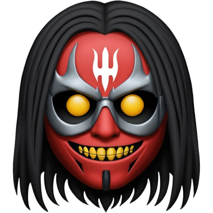 Um emoji gotico com a máscara de espinhos do integrante do slipknot joey jordison emoji