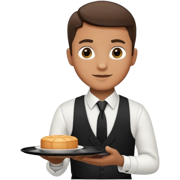 serveur avec un plateau dans la main emoji