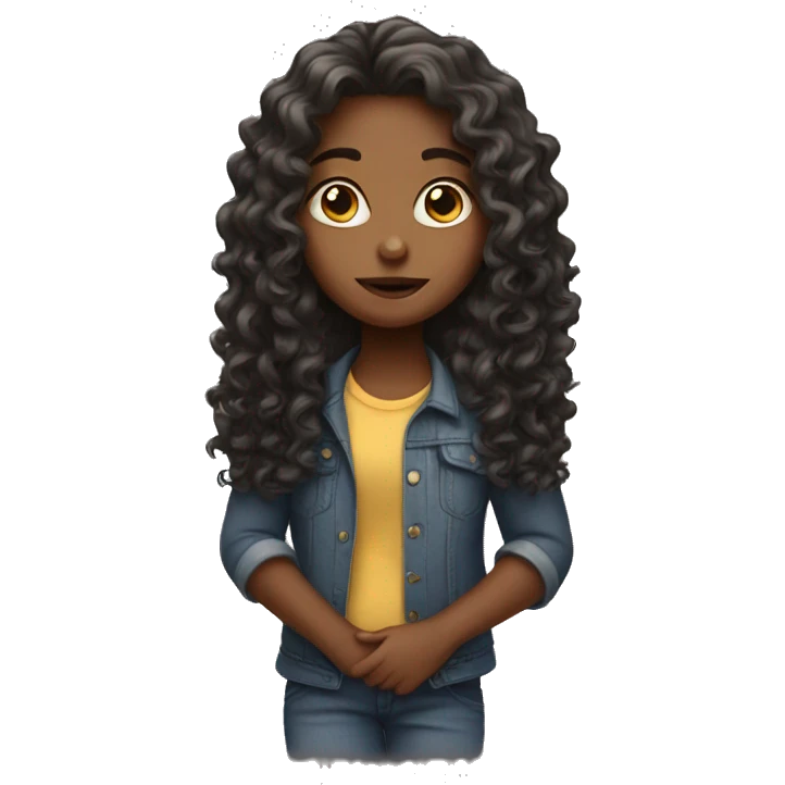 girl with long curly hair emoji