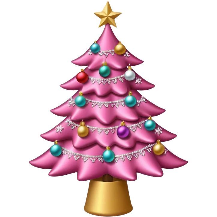 Make a pink Christmas tree emoji