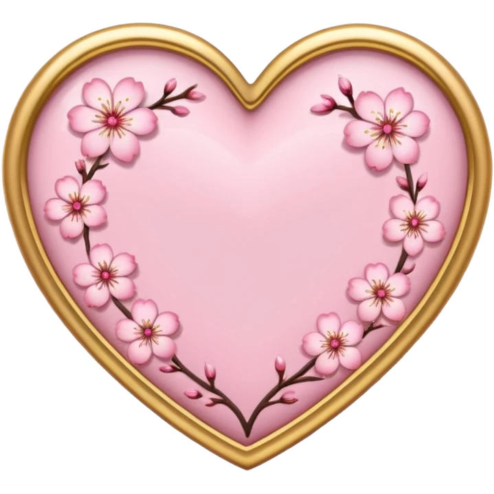 sakura heart with a gold border emoji
