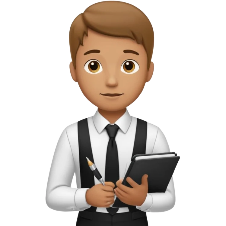 Waiter asking for what you want to eat emoji