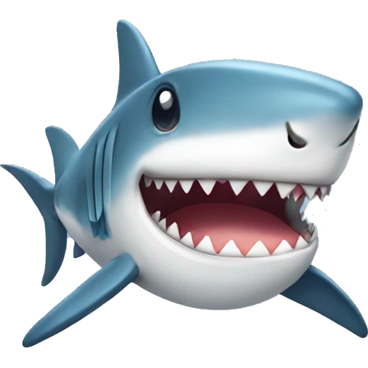 cute shark with a bow emoji