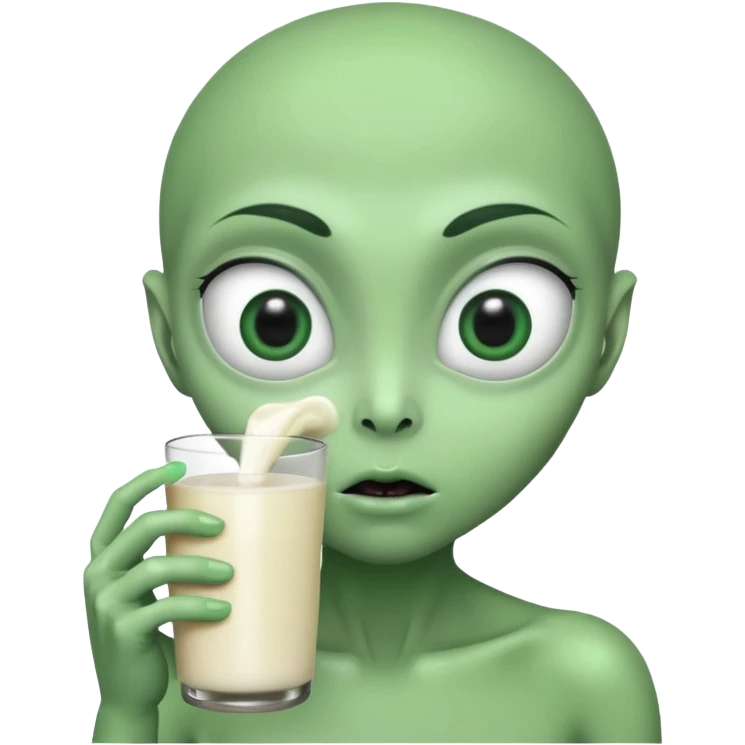 Alien drinking milk  emoji