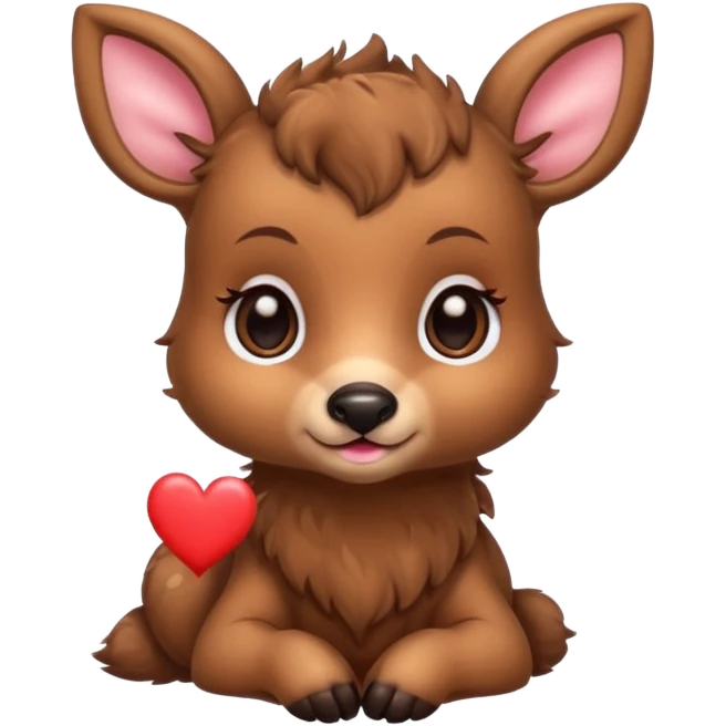 Baby deer with hearts over eyes  emoji