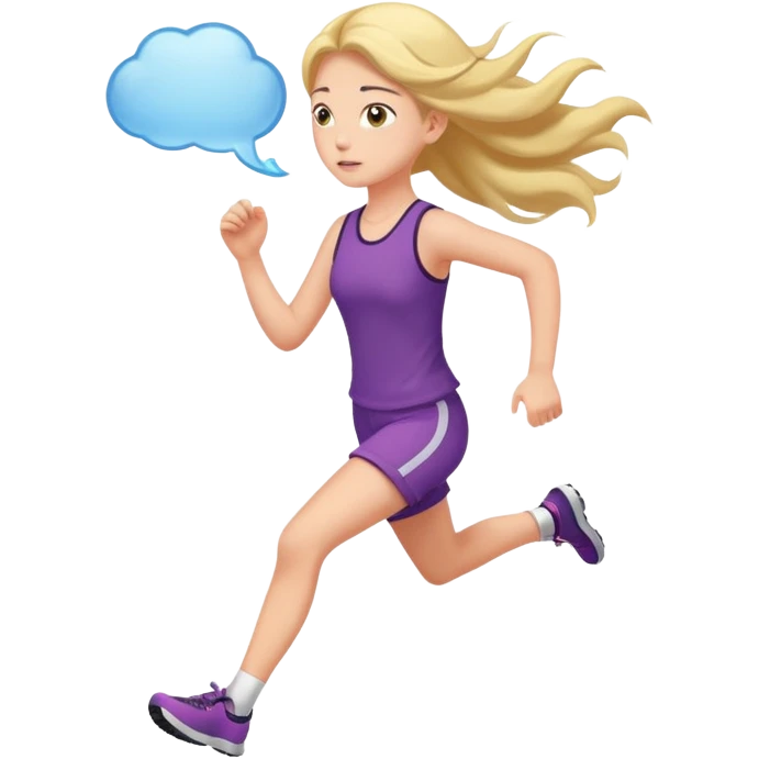 Girl running in my thought bubble emoji