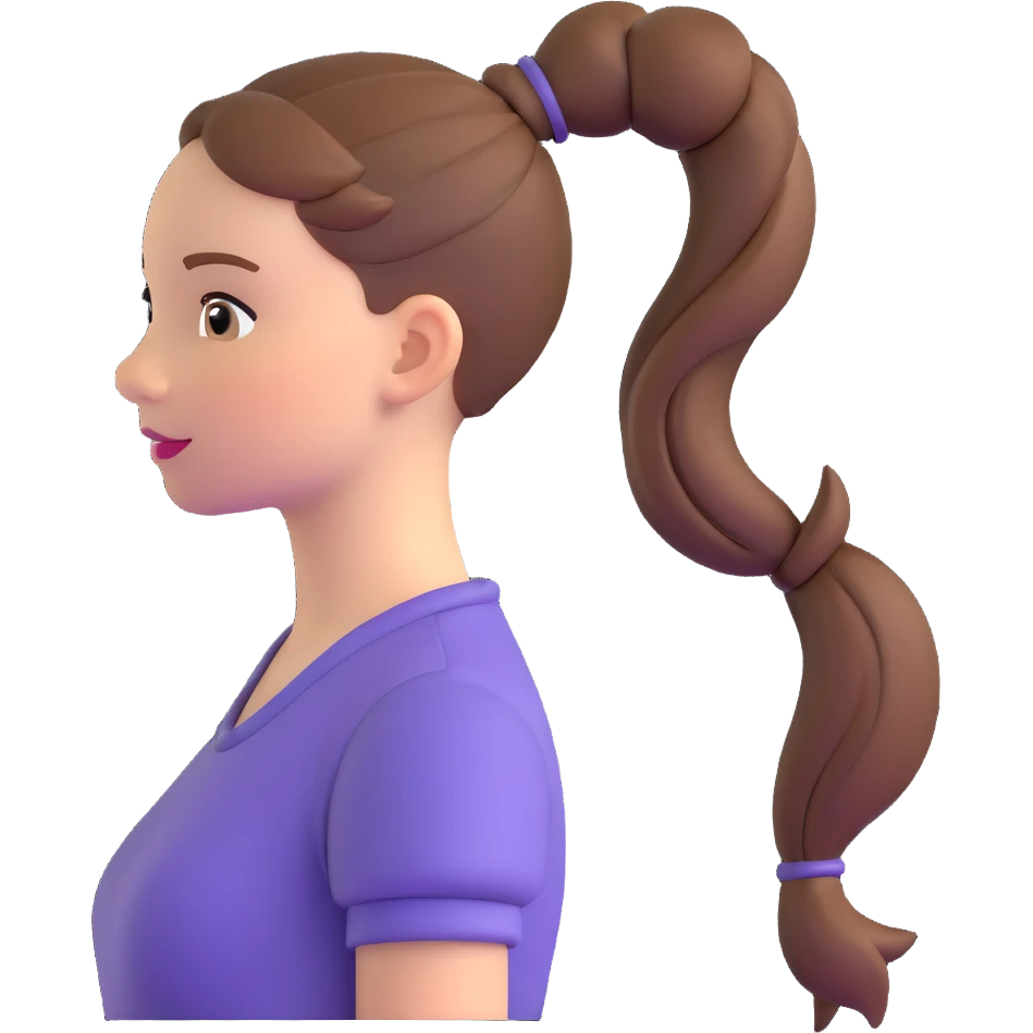 niña con coleta emoji