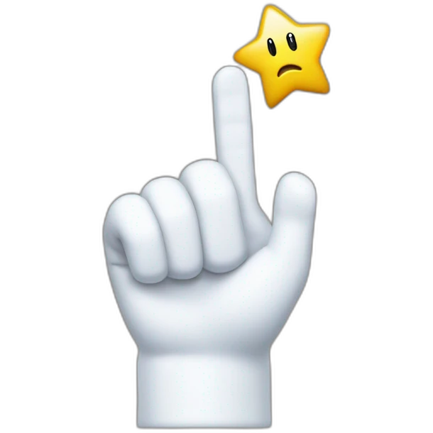 super mario white glove hand index finger pointing straight emoji