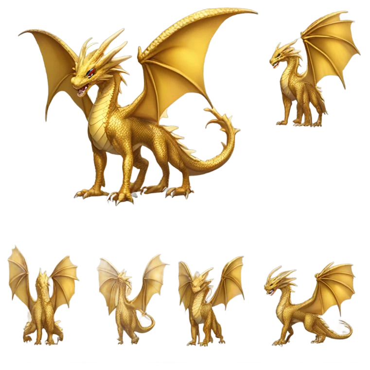 Gold dragon  emoji