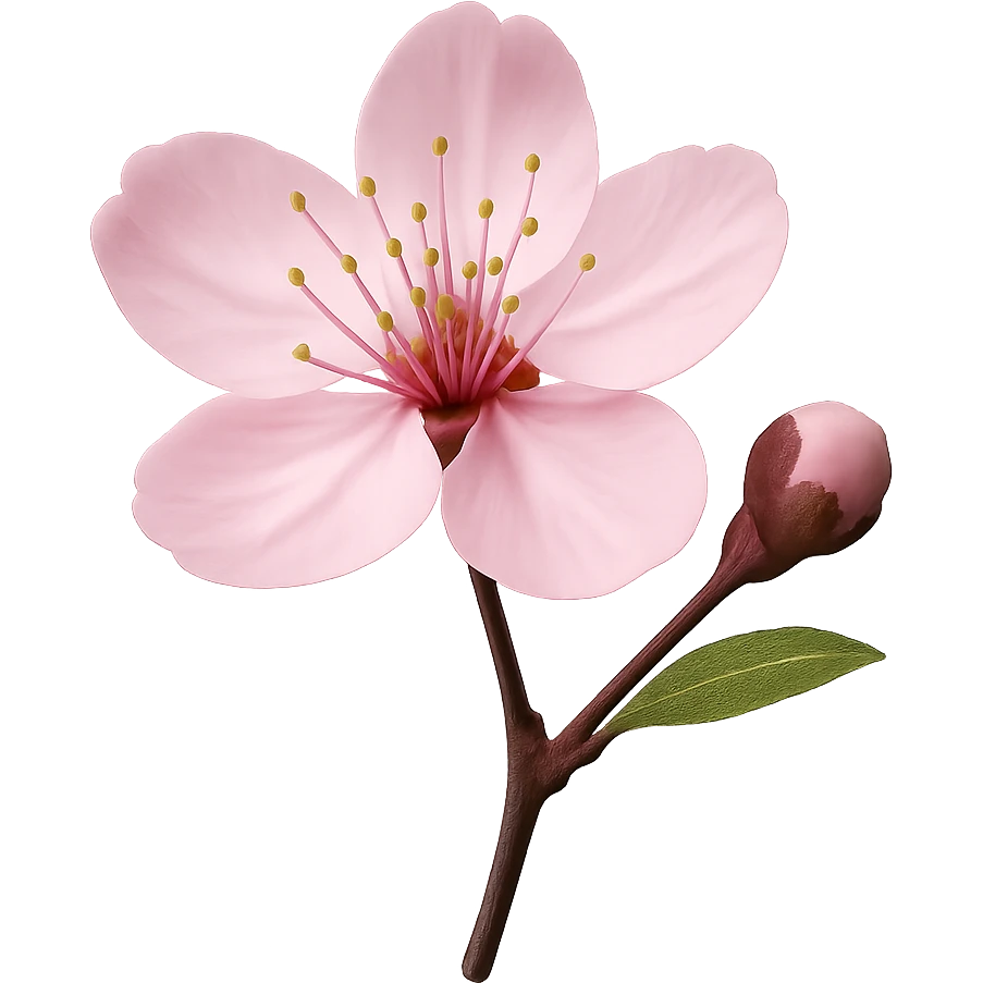 pink cherry blossom, remove background emoji