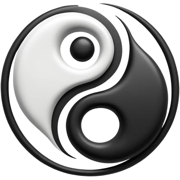 Taoist yin yang symbol with flowing energy emoji