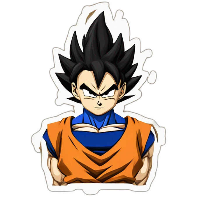 Goku qui fait un tcheck a vegeta emoji