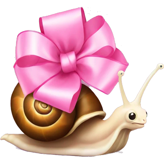 snail with pink bow  emoji