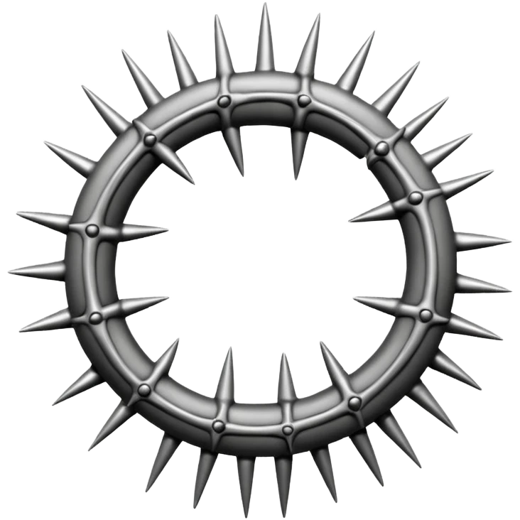 Crown of Thorns black and white emoji