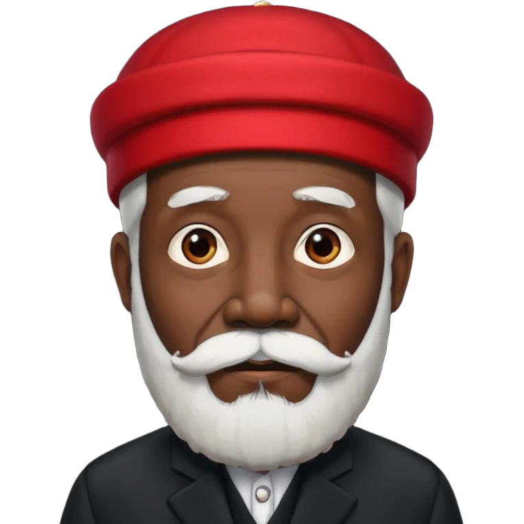 black suited old man with red fes hat emoji