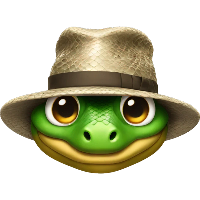 snake wearing a hat emoji