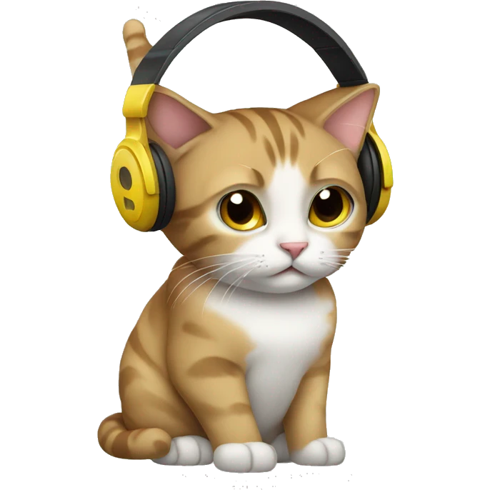 Cat with headphones emoji