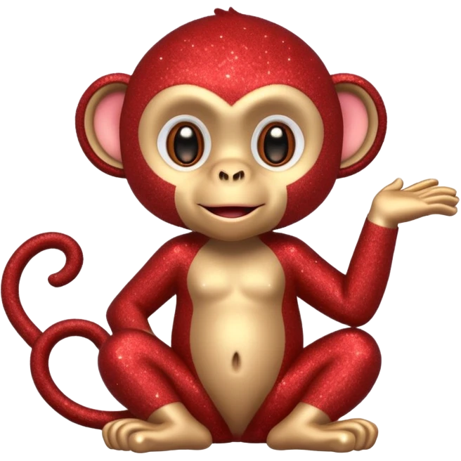 red glitter monkey emoji