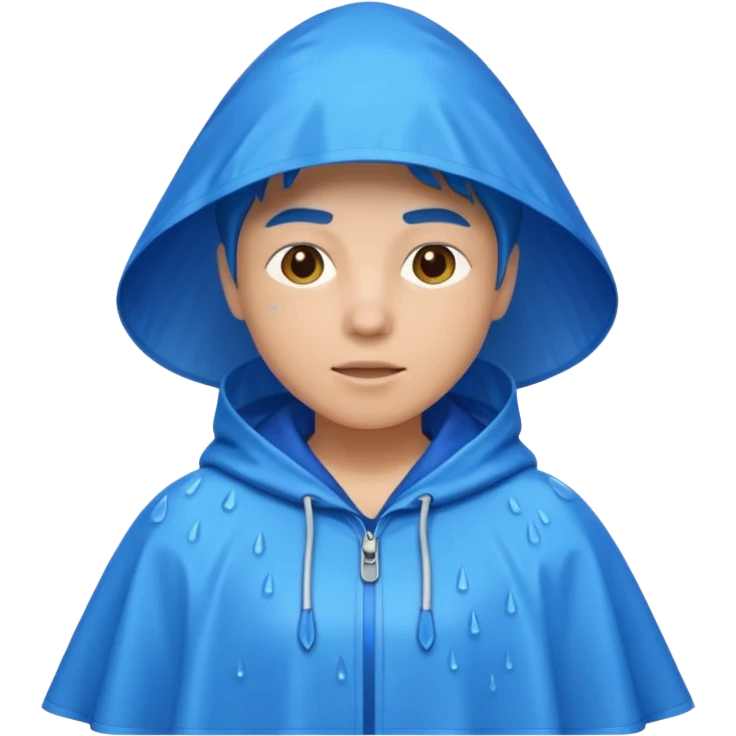 rain poncho blue emoji