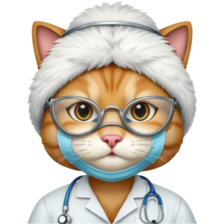 doctor cat, surgeon mask emoji