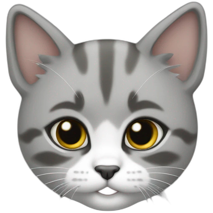 Chaton gris et blanc emoji