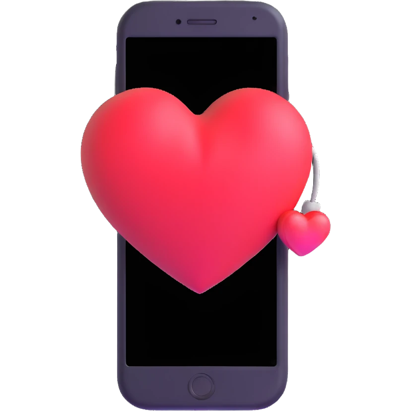 phone with a big heart emoji