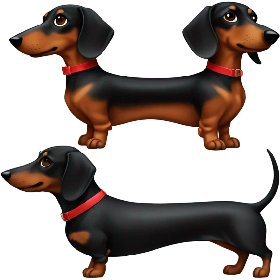 Black and a red dachshund  emoji