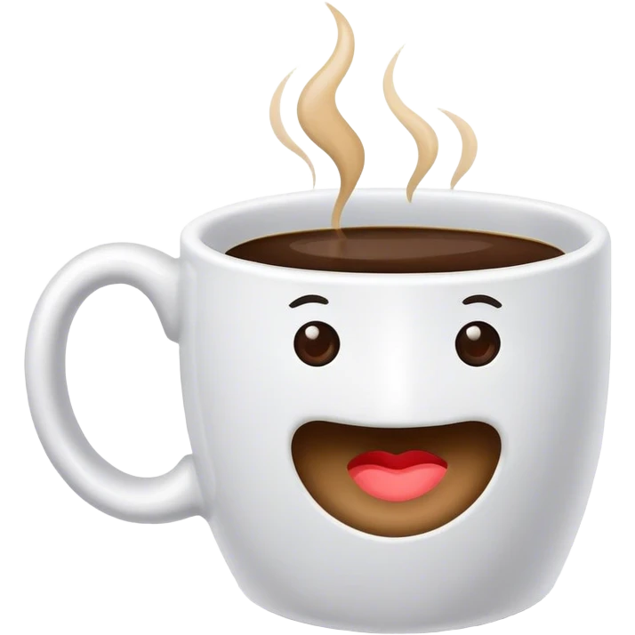 Coffee mug hugging a coffee mug emoji
