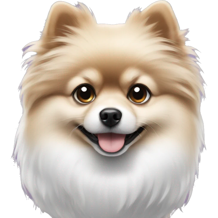 Black and white Pomeranian  emoji