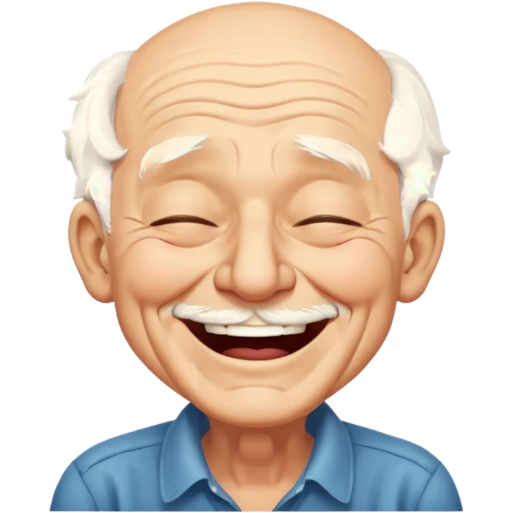 old man laughing with closed eyes emoji