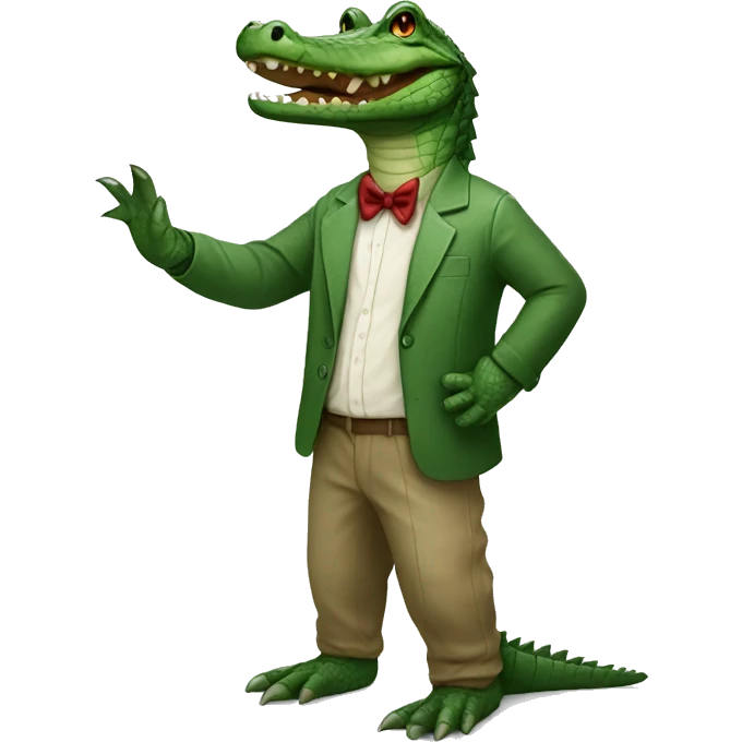 Alligator with human clothes on emoji