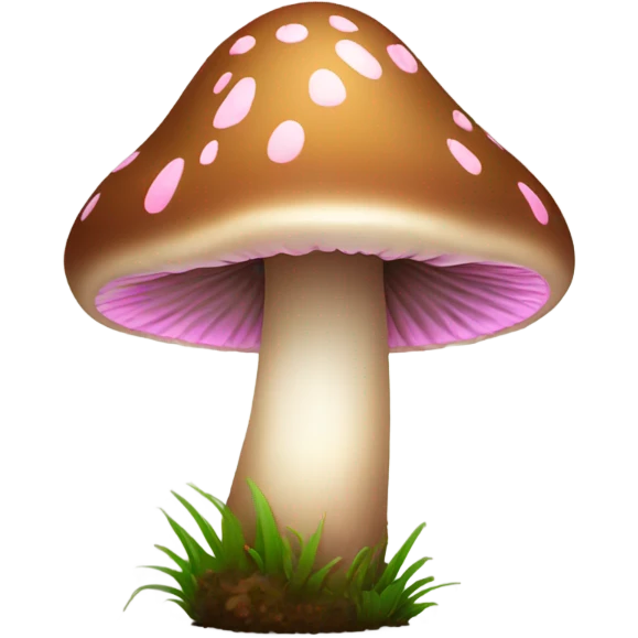 Brown mushroom with pink tip long stem emoji
