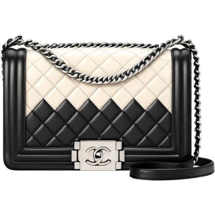 chanel le boy white color bag emoji