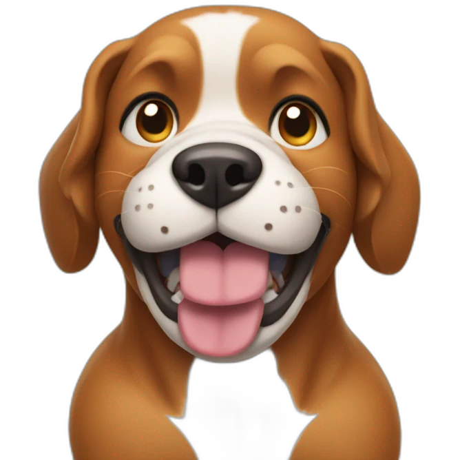 Dog flexing muscle emoji