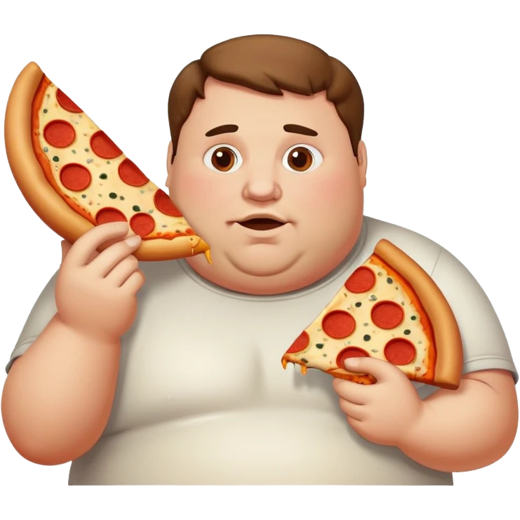 Super fat guy with pizza emoji