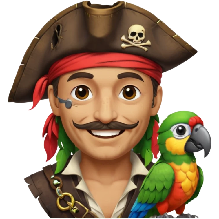 pirate and parrot emoji