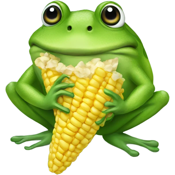 Frog eating corn emoji
