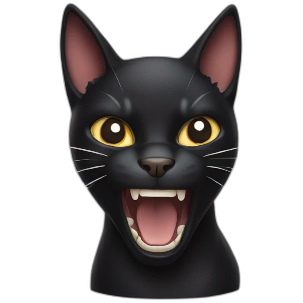 screaming black cat emoji