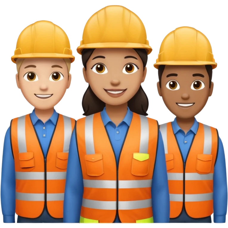 group of multiracial railway engineers emoji