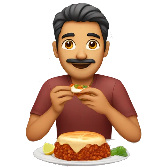 Man eating pav bhaji emoji