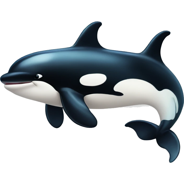 Killer whale smiles and waves emoji
